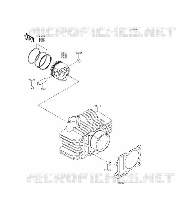 CYLINDRE/PISTON Kawasaki TOUT-TERRAIN 110 2016 KLX110  KLX110CGF