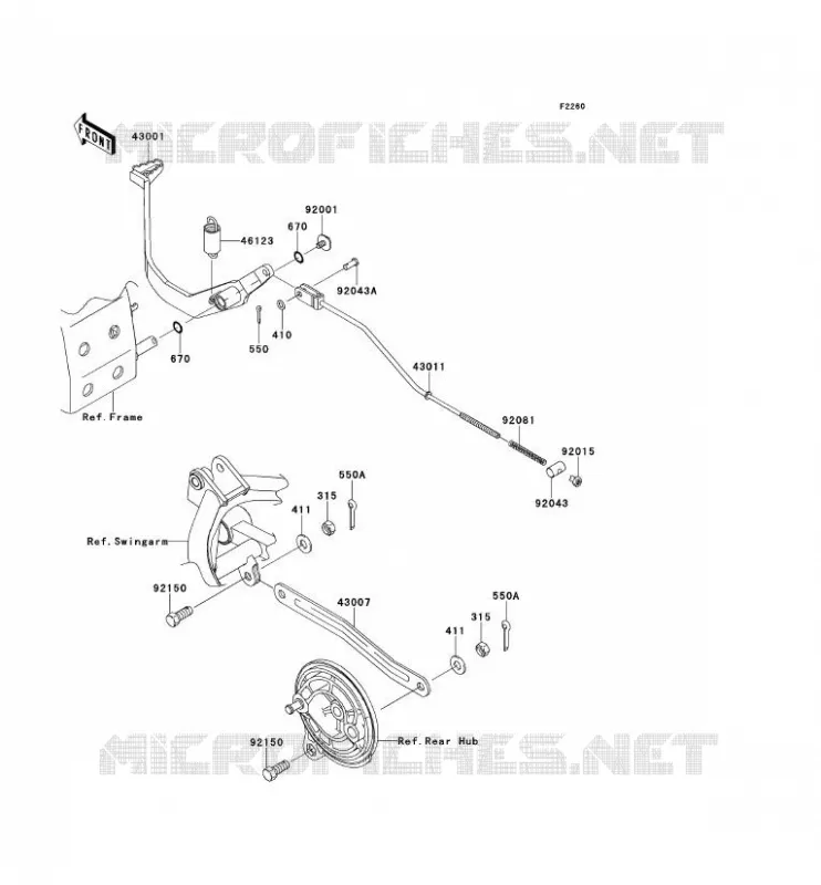 PEDALE DE FREIN Kawasaki TOUT-TERRAIN 110 2014 KLX110L  KLX110DEF