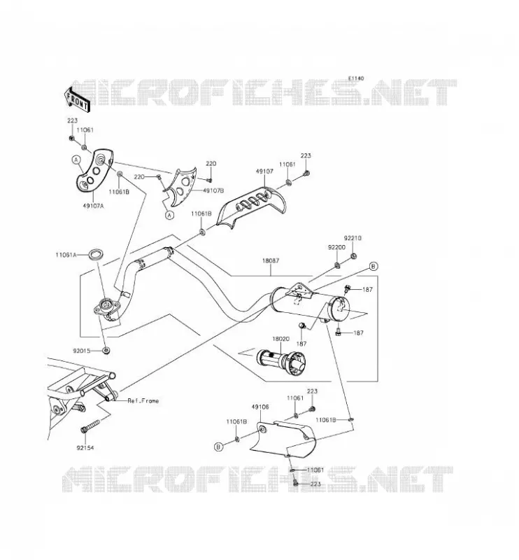 &Eacute;CHAPPEMENT Kawasaki TOUT-TERRAIN 110 2015 KLX110L  KLX110DFF