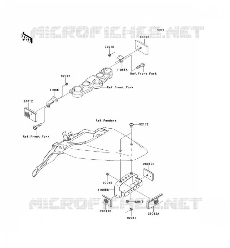 CATADIOPTRES(CN) Kawasaki TOUT-TERRAIN 140 2008 KLX140  KLX140A8F
