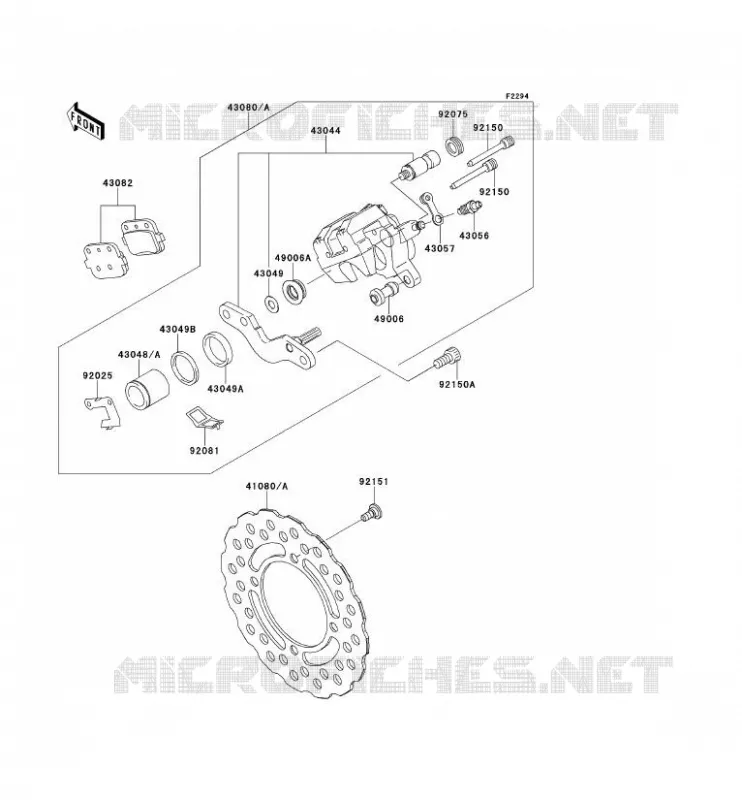FREIN ARRIERE Kawasaki TOUT-TERRAIN 140 2009 KLX140  KLX140A9F