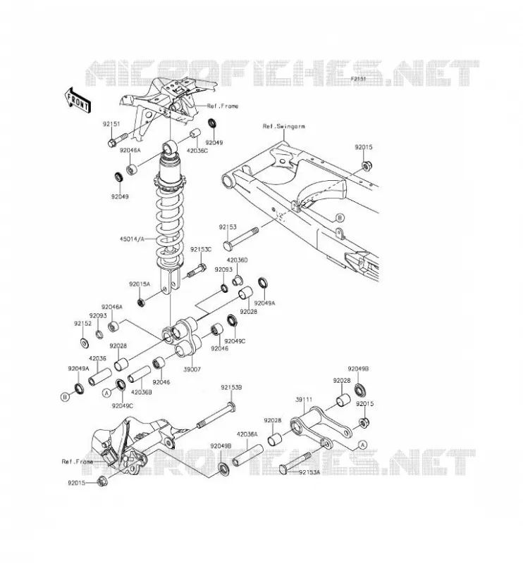 SUSPENSION/AMORTISSEUR Kawasaki TOUT-TERRAIN 140 2012 KLX140  KLX140ACF