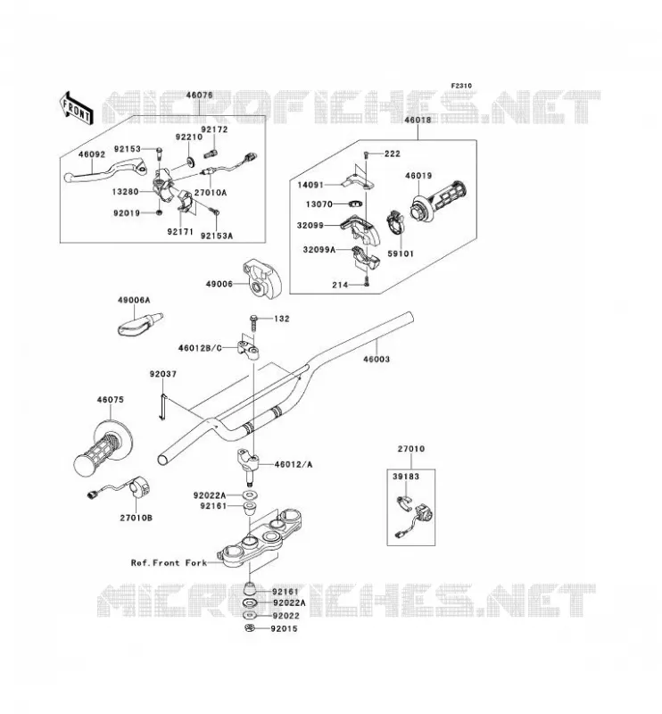 GUIDON Kawasaki TOUT-TERRAIN 140 2010 KLX140L  KLX140BAF