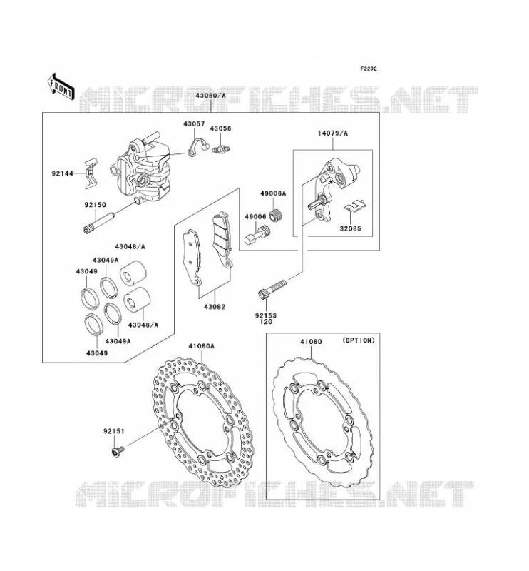 FREIN AVANT Kawasaki TOUT-TERRAIN 450 2009 KLX450R  KLX450A9F