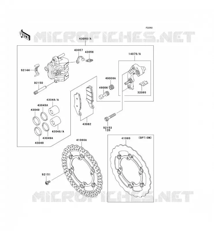FREIN AVANT Kawasaki TOUT-TERRAIN 450 2010 KLX450R  KLX450AAF