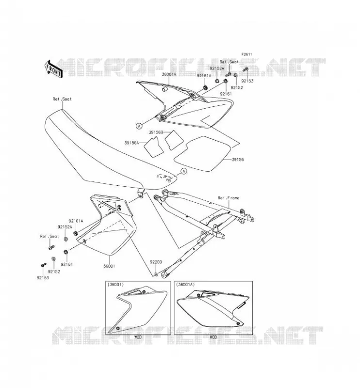 CACHE LAT&Eacute;RAL Kawasaki TOUT-TERRAIN 450 2013 KLX450R  KLX450ADF