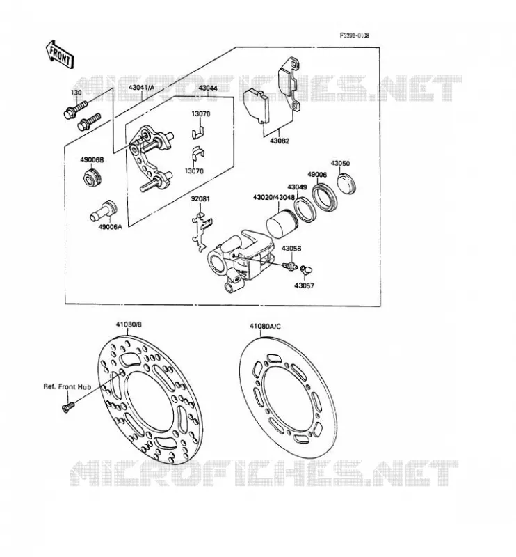 FREIN AVANT Kawasaki TOUT-TERRAIN 100 1989 KX100  KX100-A1
