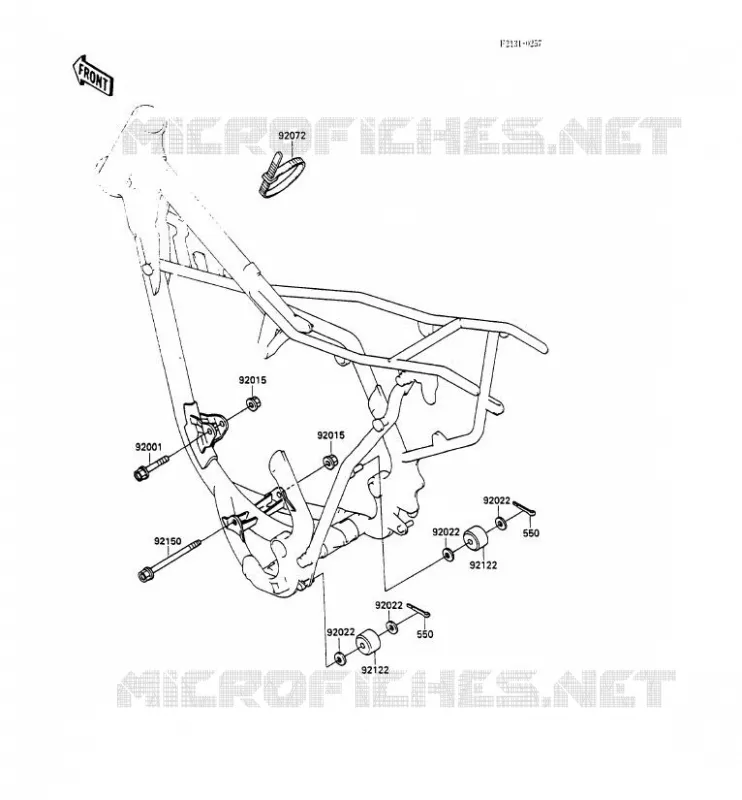 PIECE DE CADRE (COUVERTURE) Kawasaki TOUT-TERRAIN 100 1990 KX100  KX100-A2