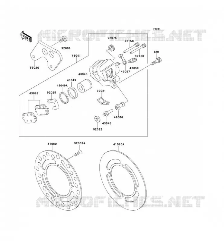 FREIN ARRIERE Kawasaki TOUT-TERRAIN 100 1992 KX100  KX100-B2