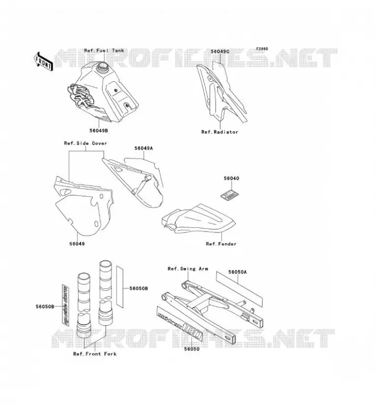 LABEL Kawasaki TOUT-TERRAIN 100 1992 KX100  KX100-B2