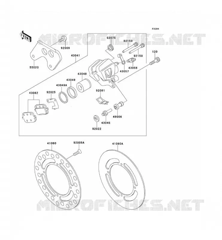 FREIN ARRIERE Kawasaki TOUT-TERRAIN 100 1993 KX100  KX100-B3