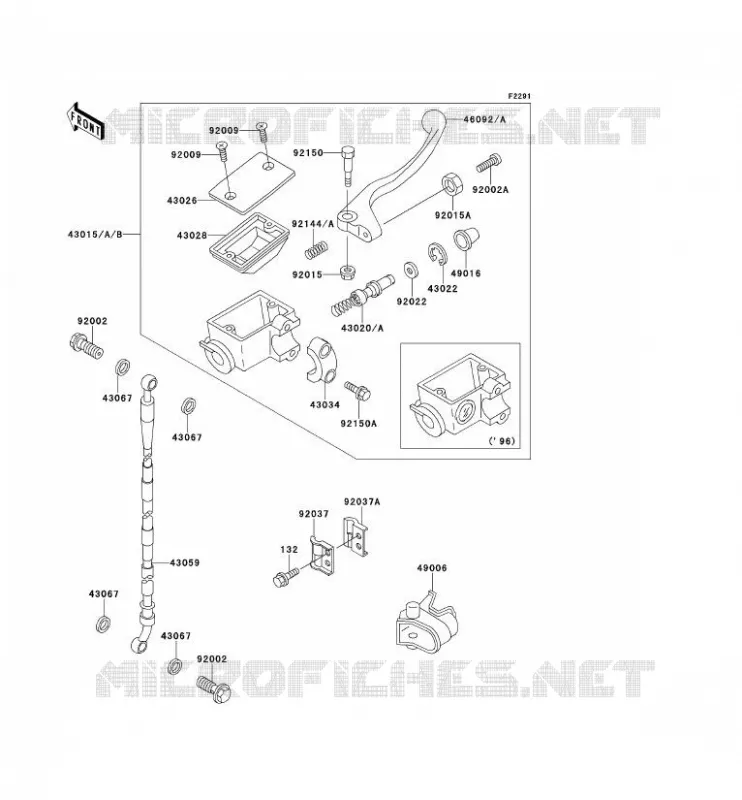 MAITRE CYLINDRE AV Kawasaki TOUT-TERRAIN 100 1995 KX100  KX100-B5