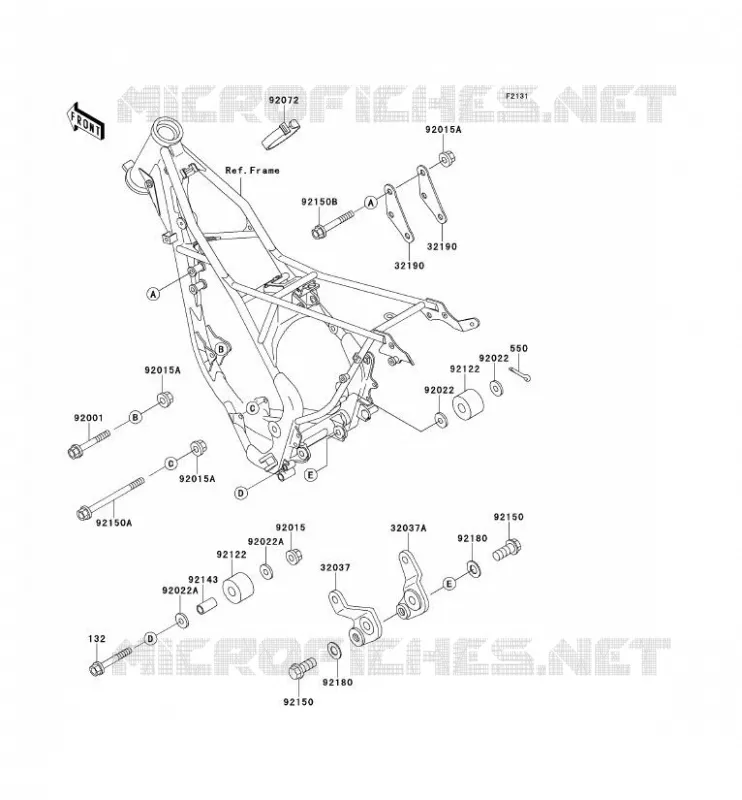 PIECE DE CADRE (COUVERTURE) Kawasaki TOUT-TERRAIN 100 1999 KX100  KX100-C2