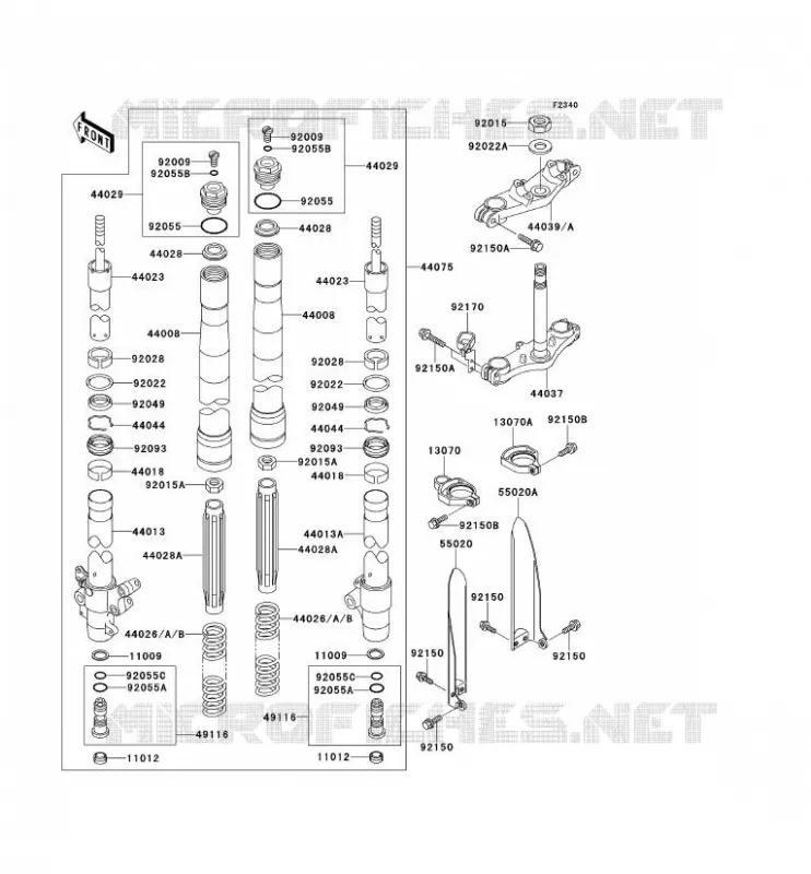 FOURCHE Kawasaki TOUT-TERRAIN 100 2000 KX100  KX100-C3