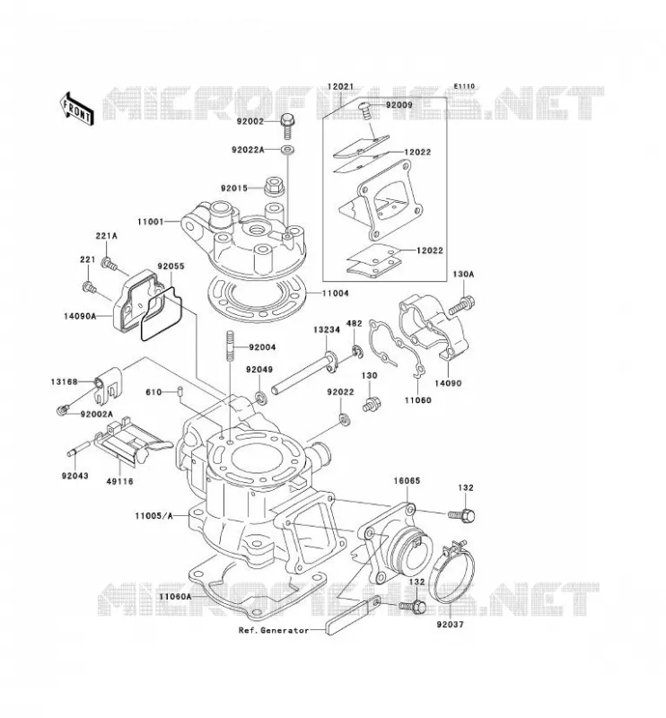 CULASSE/CYLINDRE Kawasaki TOUT-TERRAIN 100 2001 KX100  KX100-D1