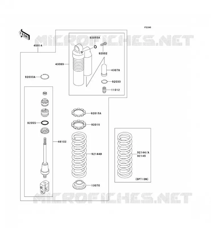 AMORTISSEUR Kawasaki TOUT-TERRAIN 100 2003 KX100  KX100-D3