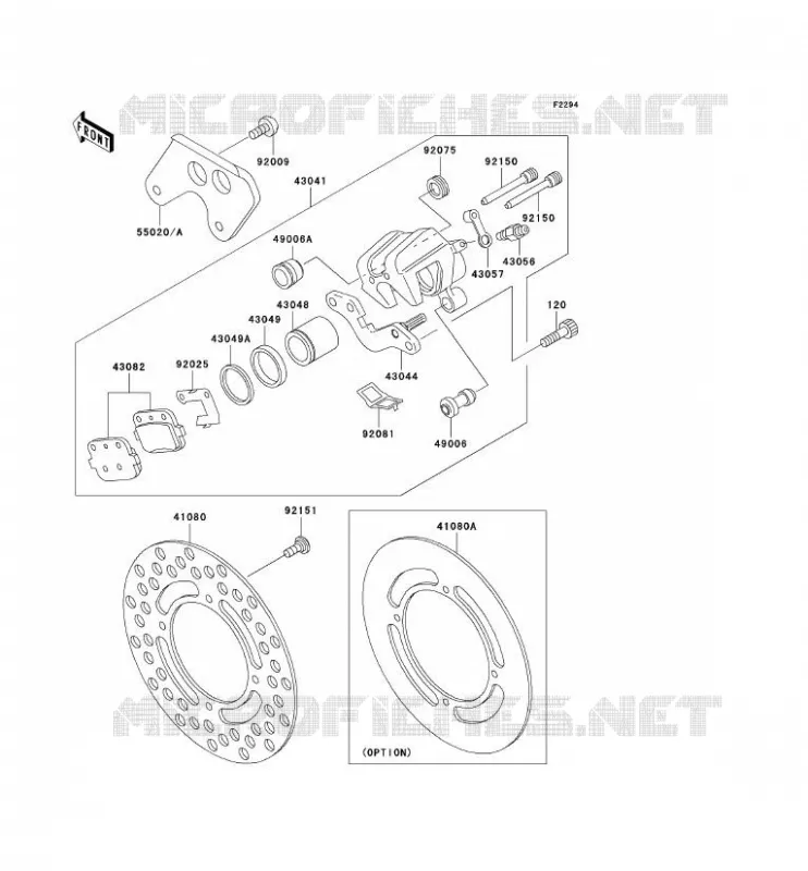 FREIN ARRIERE Kawasaki TOUT-TERRAIN 100 2003 KX100  KX100-D3