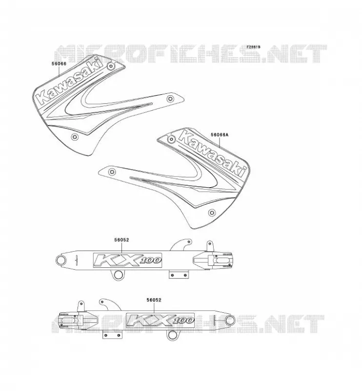 STICKER Kawasaki TOUT-TERRAIN 100 2003 KX100  KX100-D3