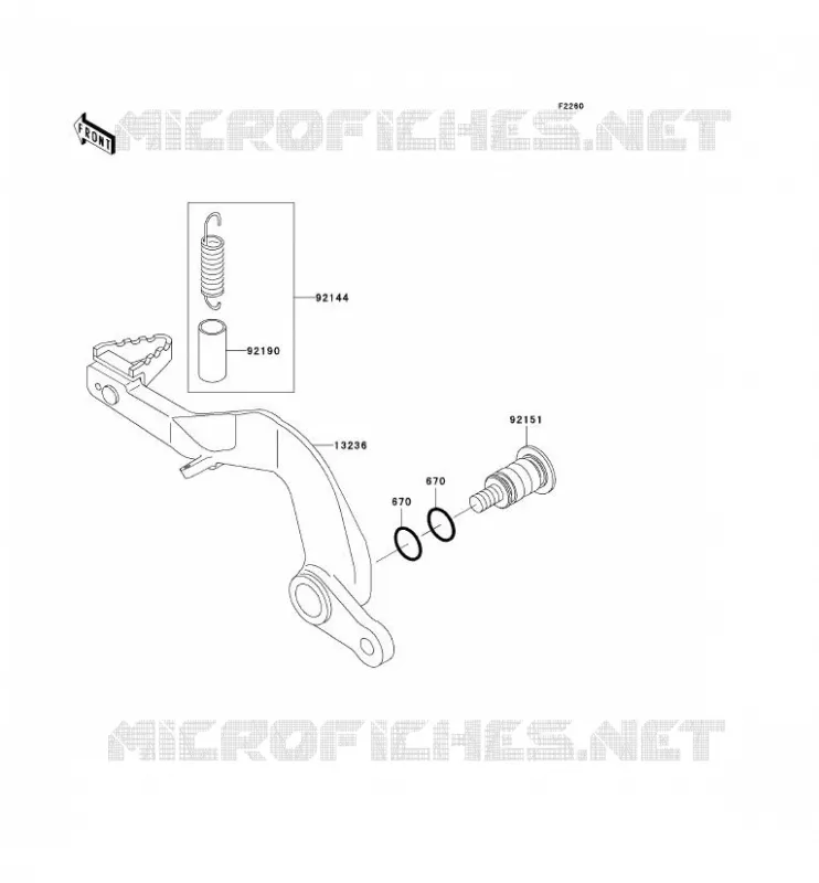 PEDALE DE FREIN Kawasaki TOUT-TERRAIN 100 2003 KX100  KX100-D3