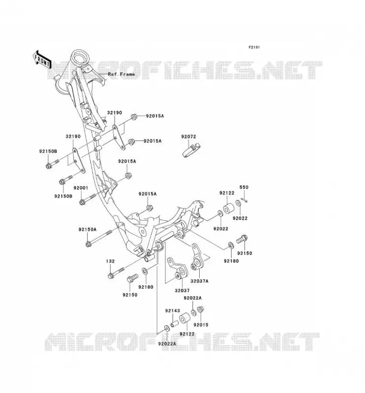 PIECE DE CADRE (COUVERTURE) Kawasaki TOUT-TERRAIN 100 2003 KX100  KX100-D3