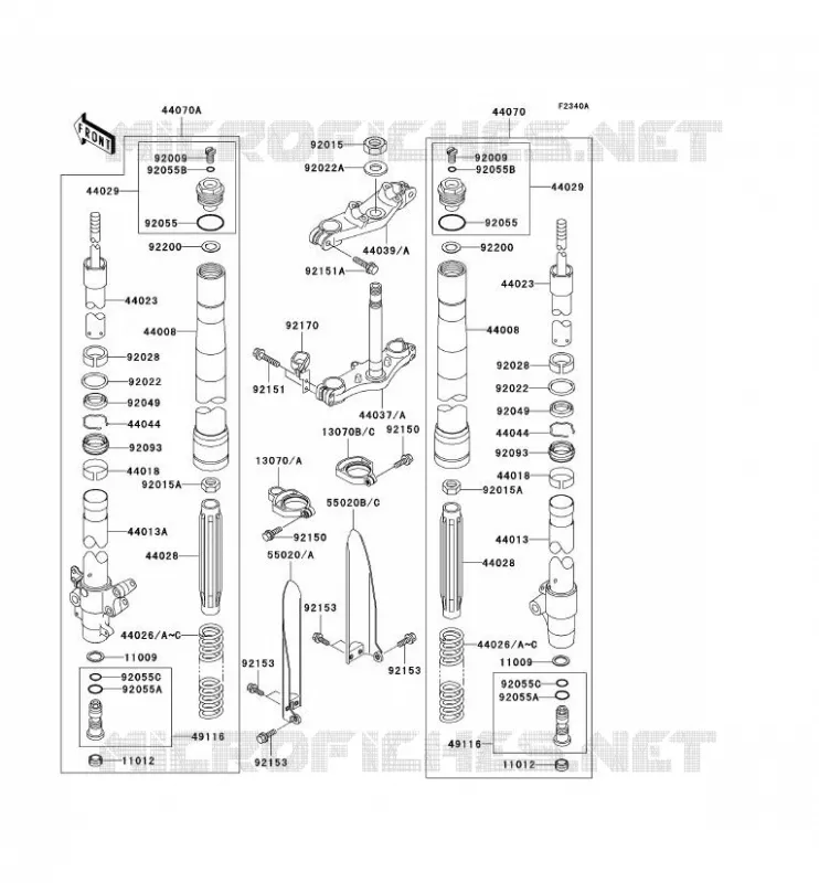 FOURCHE Kawasaki TOUT-TERRAIN 100 2007 KX100  KX100D7F