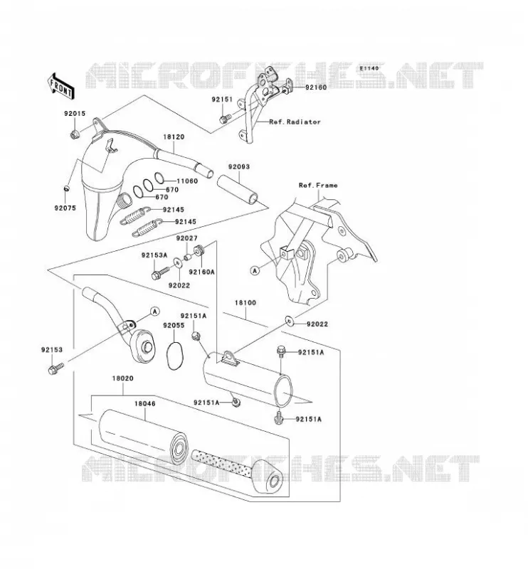 &Eacute;CHAPPEMENT Kawasaki TOUT-TERRAIN 100 2009 KX100  KX100D9F