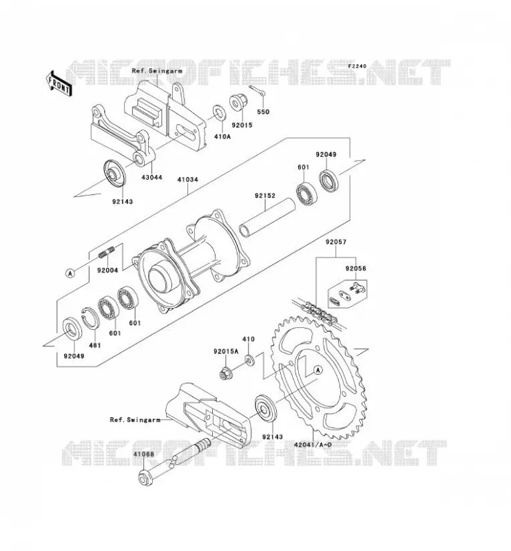 MOYEU ARRIERE Kawasaki TOUT-TERRAIN 100 2012 KX100  KX100DCF