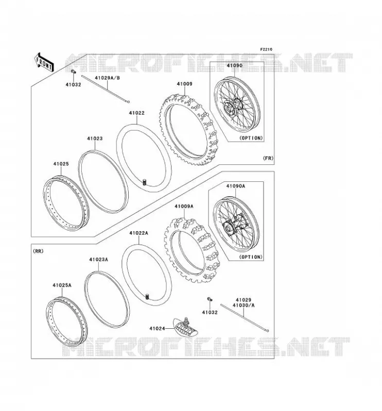 ROUE/PNEUS Kawasaki TOUT-TERRAIN 100 2012 KX100  KX100DCF