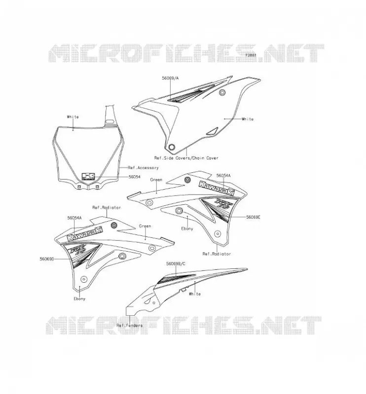 STICKER Kawasaki TOUT-TERRAIN 100 2014 KX100  KX100FEF