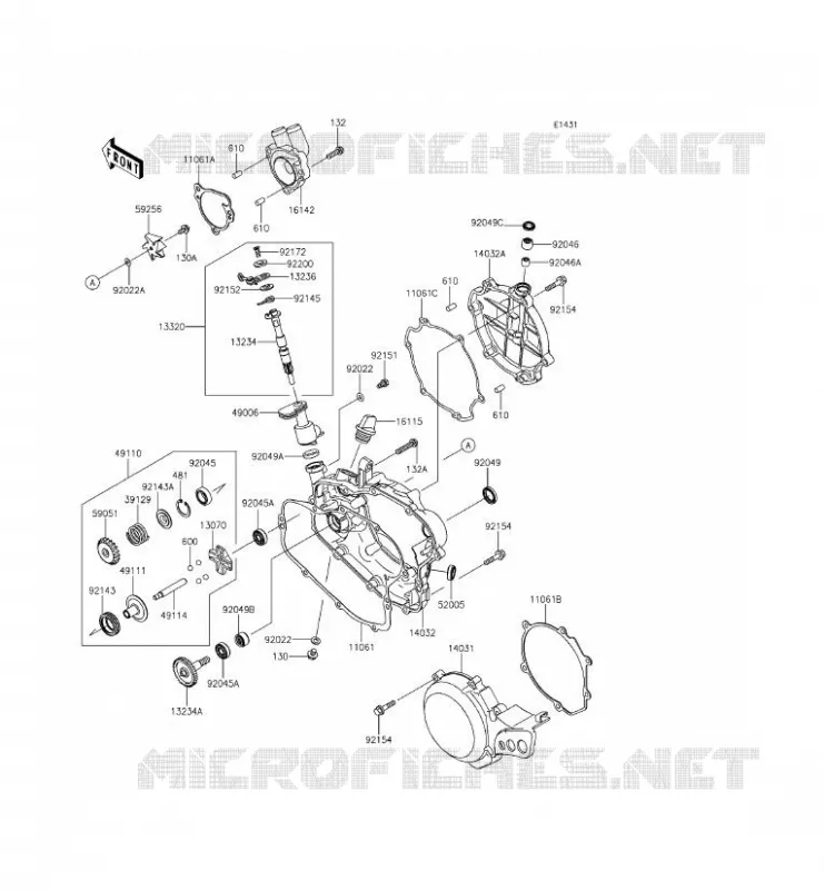 COUVERCLES MOTEUR Kawasaki TOUT-TERRAIN 100 2015 KX100  KX100FFF