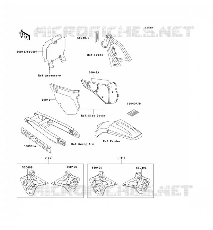 LABEL Kawasaki TOUT-TERRAIN 125 1990 KX125  KX125-H1