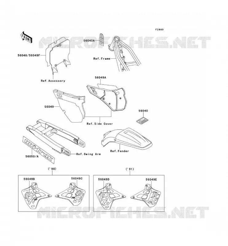 LABEL Kawasaki TOUT-TERRAIN 125 1990 KX125  KX125-H1