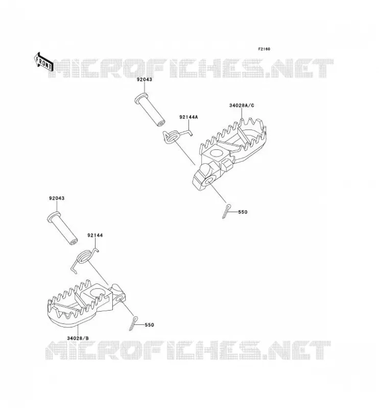 REPOSE PIED Kawasaki TOUT-TERRAIN 125 1990 KX125  KX125-H1