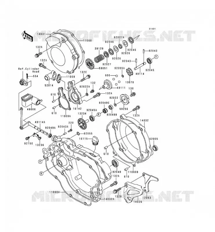 COUVERCLES MOTEUR Kawasaki TOUT-TERRAIN 125 2000 KX125  KX125-L2
