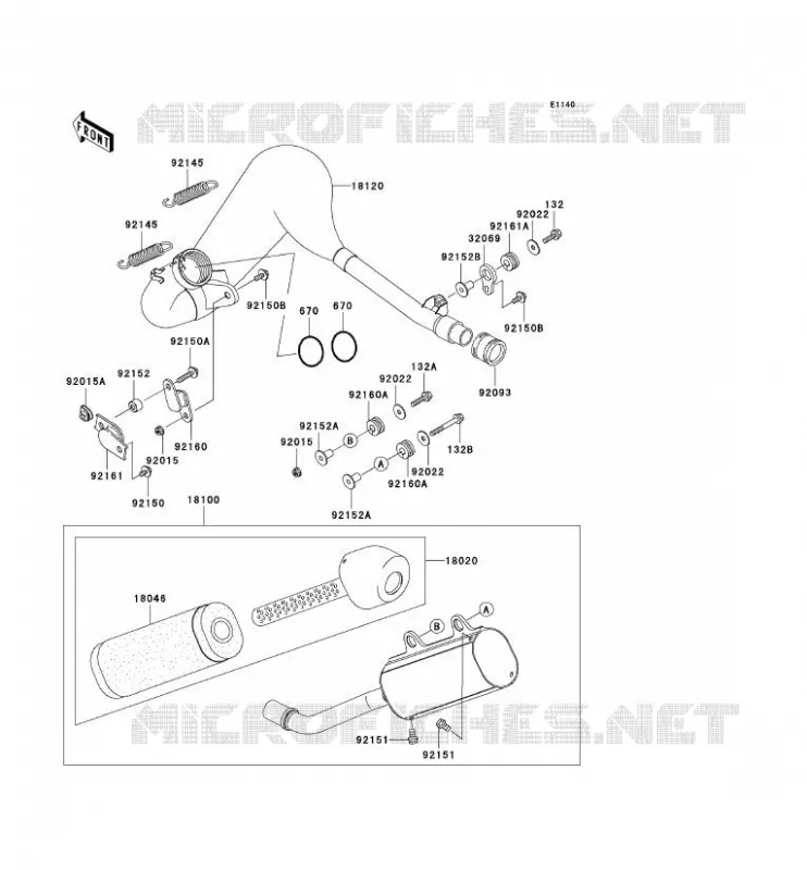 &Eacute;CHAPPEMENT Kawasaki TOUT-TERRAIN 125 2003 KX125  KX125-M1