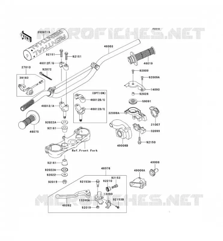 GUIDON Kawasaki TOUT-TERRAIN 125 2008 KX125  KX125M8F
