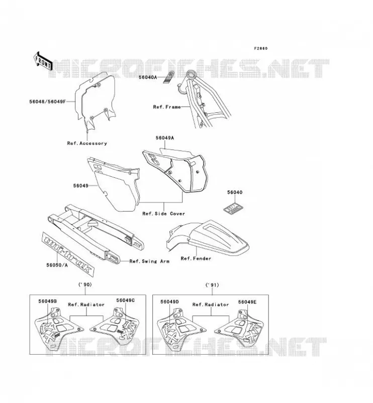 LABEL Kawasaki TOUT-TERRAIN 250 1990 KX250  KX250-H1