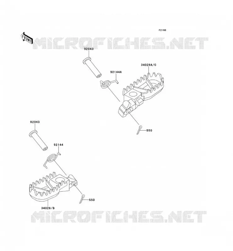 REPOSE PIED Kawasaki TOUT-TERRAIN 250 1990 KX250  KX250-H1