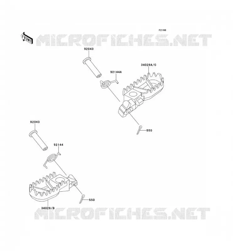 REPOSE PIED Kawasaki TOUT-TERRAIN 250 1991 KX250  KX250-H2