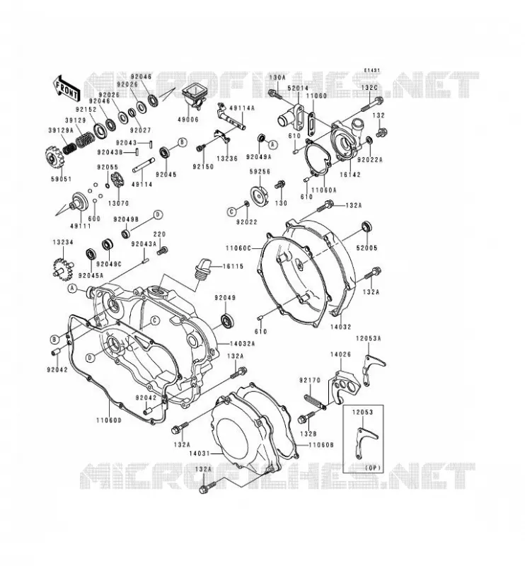 COUVERCLES MOTEUR Kawasaki TOUT-TERRAIN 250 2000 KX250  KX250-L2