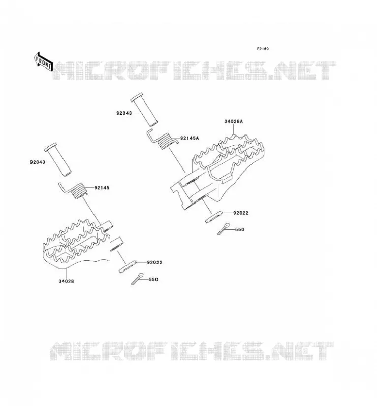 REPOSE PIED Kawasaki TOUT-TERRAIN 250 2001 KX250  KX250-L3