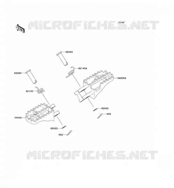 REPOSE PIED Kawasaki TOUT-TERRAIN 250 2003 KX250  KX250-M1