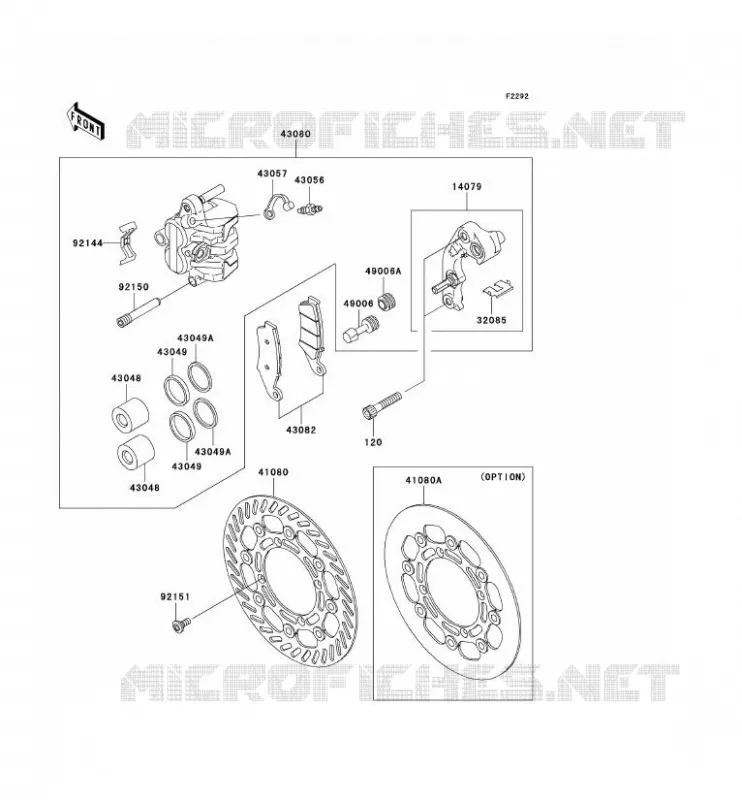 FREIN AVANT Kawasaki TOUT-TERRAIN 250 2004 KX250  KX250-M2