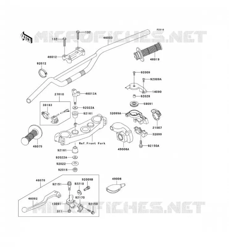 GUIDON Kawasaki TOUT-TERRAIN 250 2004 KX250  KX250-M2