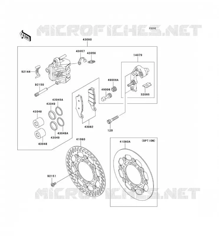 FREIN AVANT Kawasaki TOUT-TERRAIN 250 2004 KX250  KX250-M2