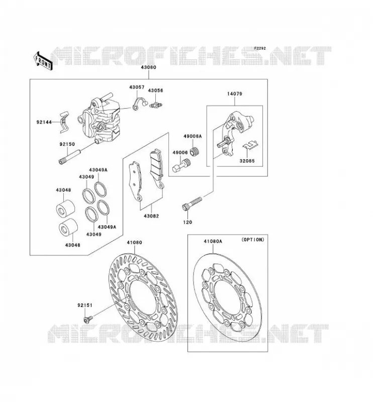 FREIN AVANT Kawasaki TOUT-TERRAIN 250 2004 KX250F  KX250-N1
