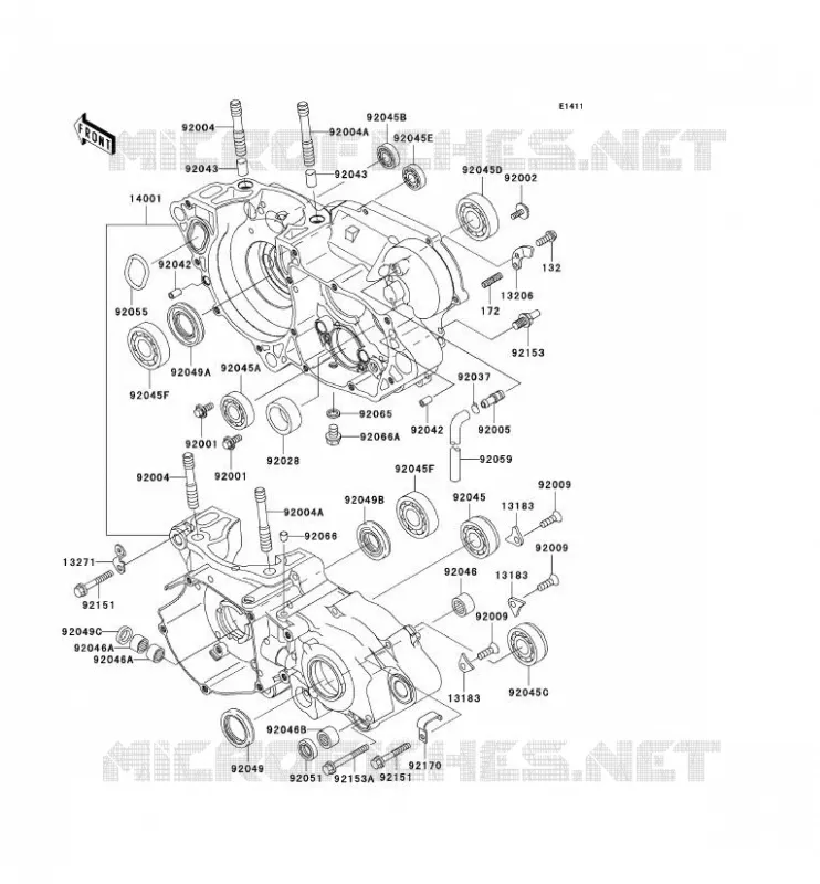 CARTER MOTEUR(S) Kawasaki TOUT-TERRAIN 250 2005 KX250  KX250-R1