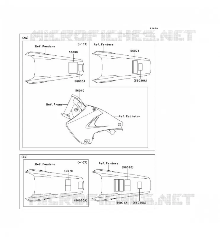 LABEL Kawasaki TOUT-TERRAIN 250 2008 KX250  KX250R8F