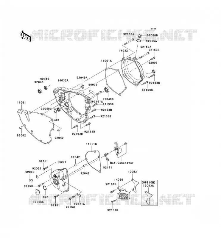 COUVERCLES MOTEUR Kawasaki TOUT-TERRAIN 250 2007 KX250F  KX250T7F