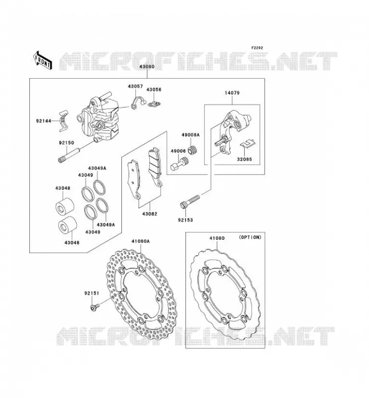 FREIN AVANT Kawasaki TOUT-TERRAIN 250 2009 KX250F  KX250W9F